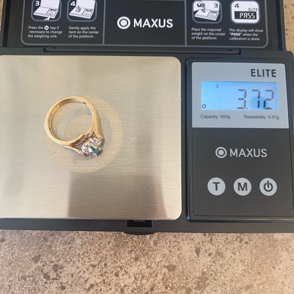 Vintage 10k yellow gold emerald and diamond ring excluded from bundling - Picture 4 of 10